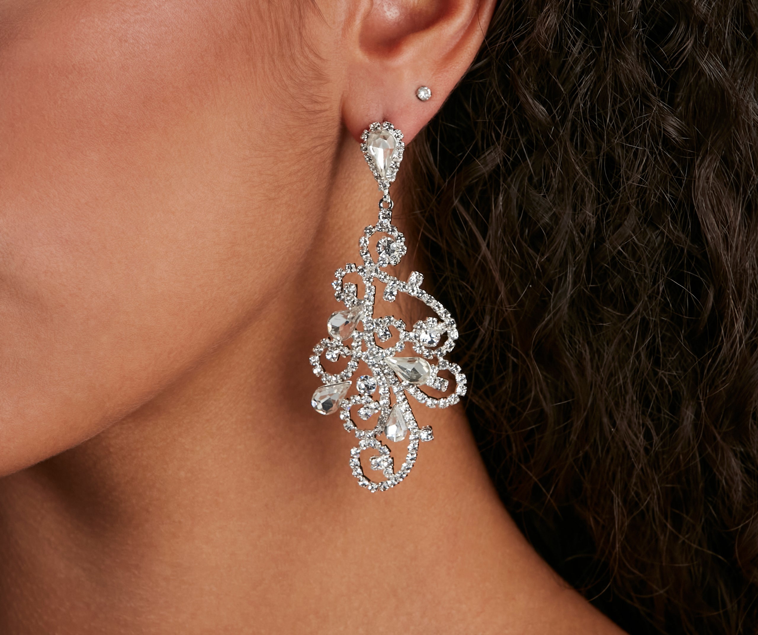 Glam Soirée Crystal Chandelier Earrings