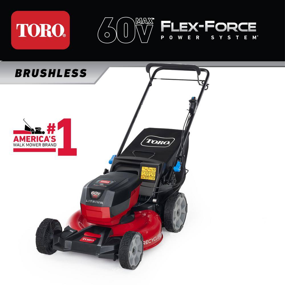 Toro 21326T 21 in. Recycler SmartStow 60-Volt Brushless Cordless Battery Walk Behind Self-Propelled Lawn Mower (Bare Tool)