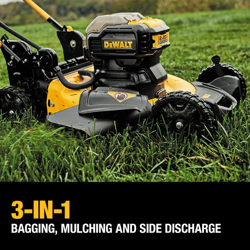 DEWALT 20V MAX 21.5 in. Battery Powered Walk Behind Push Lawn Mower with (2) 10Ah Batteries & Charger DCMWP233U2