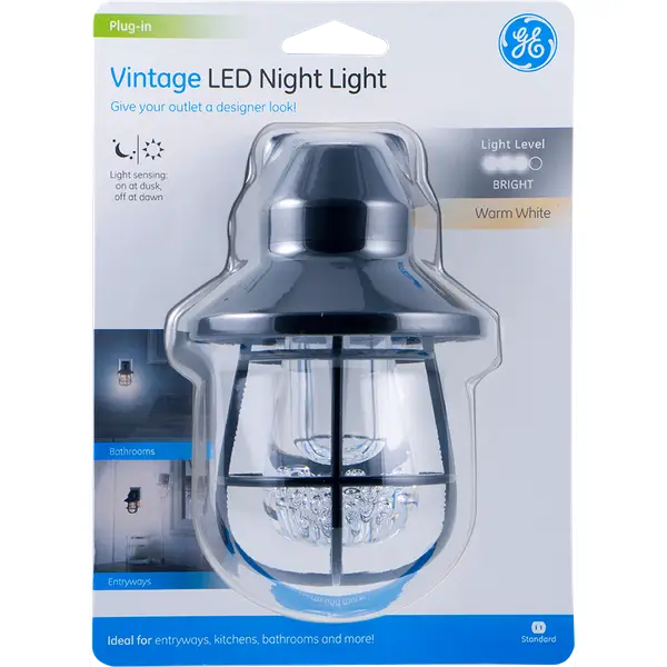 GE LED Light Sensing Vintage Night Light