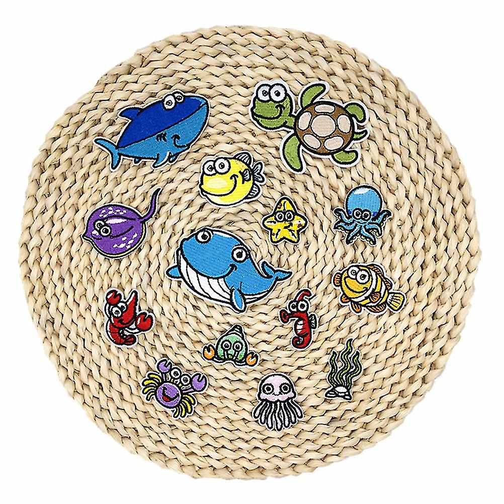 Sea Animals Patches Sewing Kit Embroidered Clothes Patches For Clothing Backpacks