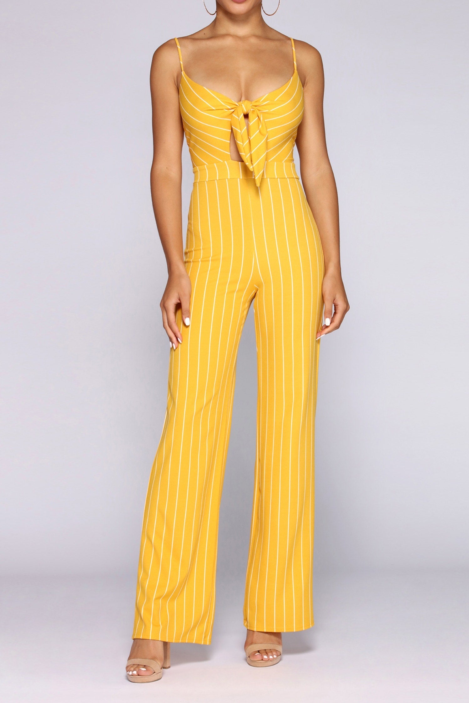 All For One Striped Jumpsuit