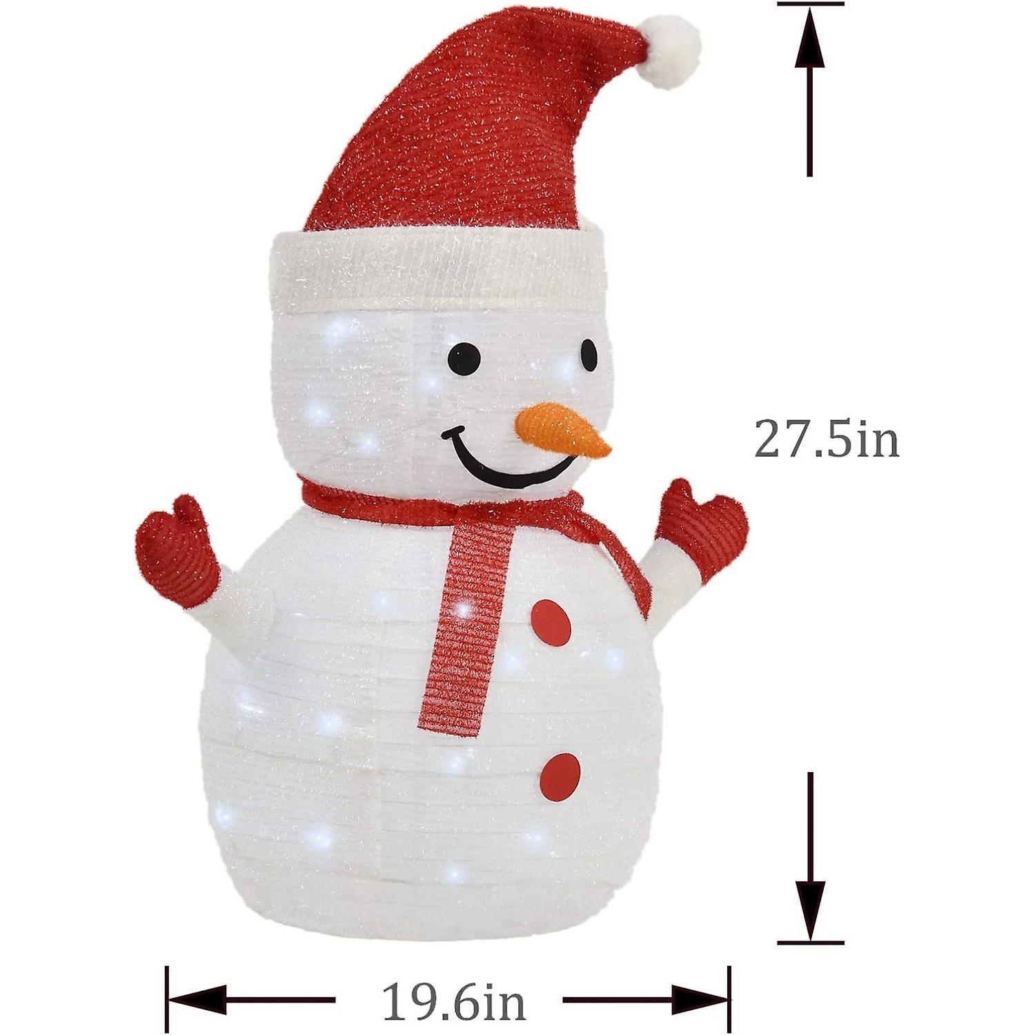 Lighted Christmas Snowman， 40-led Lighted， Battery Operated Lawn Decoration (27 Inches Tall)