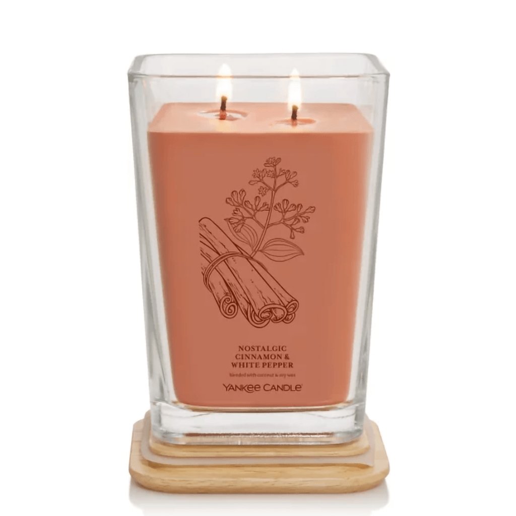 Yankee Candle  Well Living Collection - Large Square Candle in Nostalgic Cinnamon & White Pepper