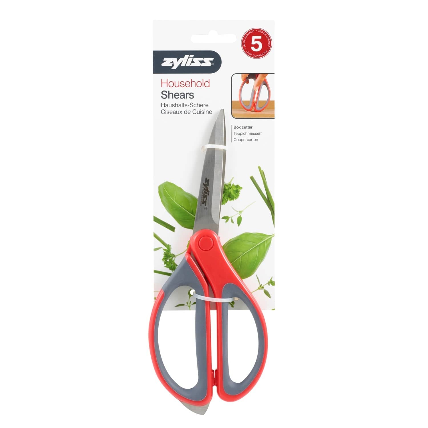 Household Shears With Integrated Box Cutter
