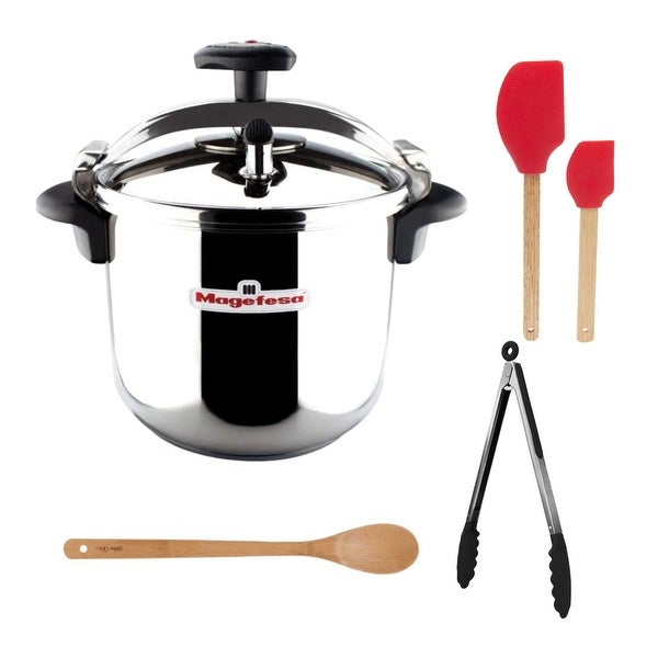 Magefesa Star 10.5-Quart 18/10 Pressure Cooker with Tong??? Spoon and Set - - 37879297
