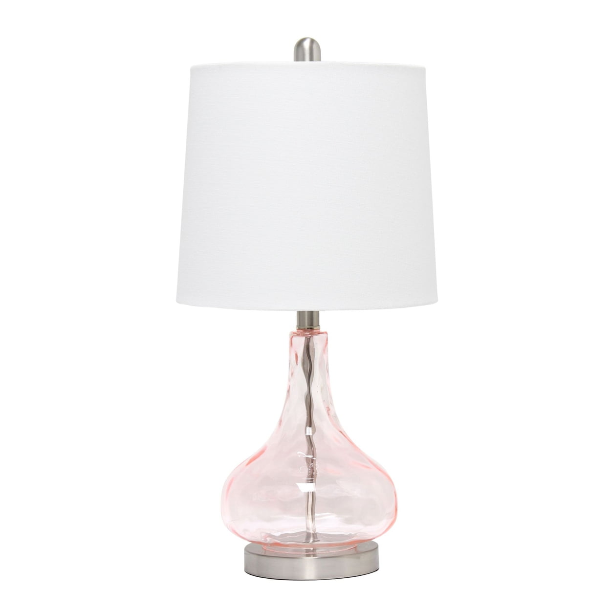 Lalia Home Rippled Glass Table Lamp with Fabric Shade -  Rose Quartz