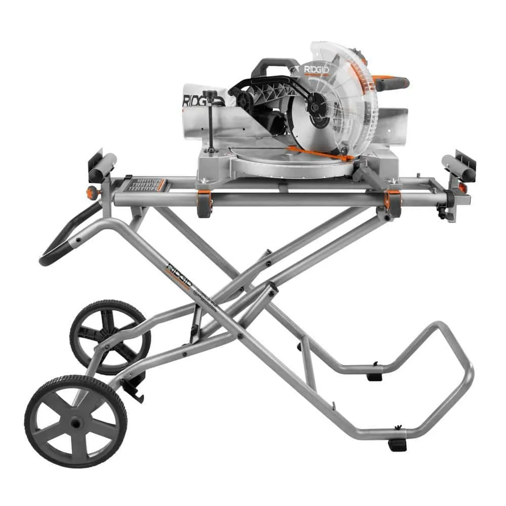 RIDGID Foldable Mobile Miter Saw Stand with Mounting Braces AC9946