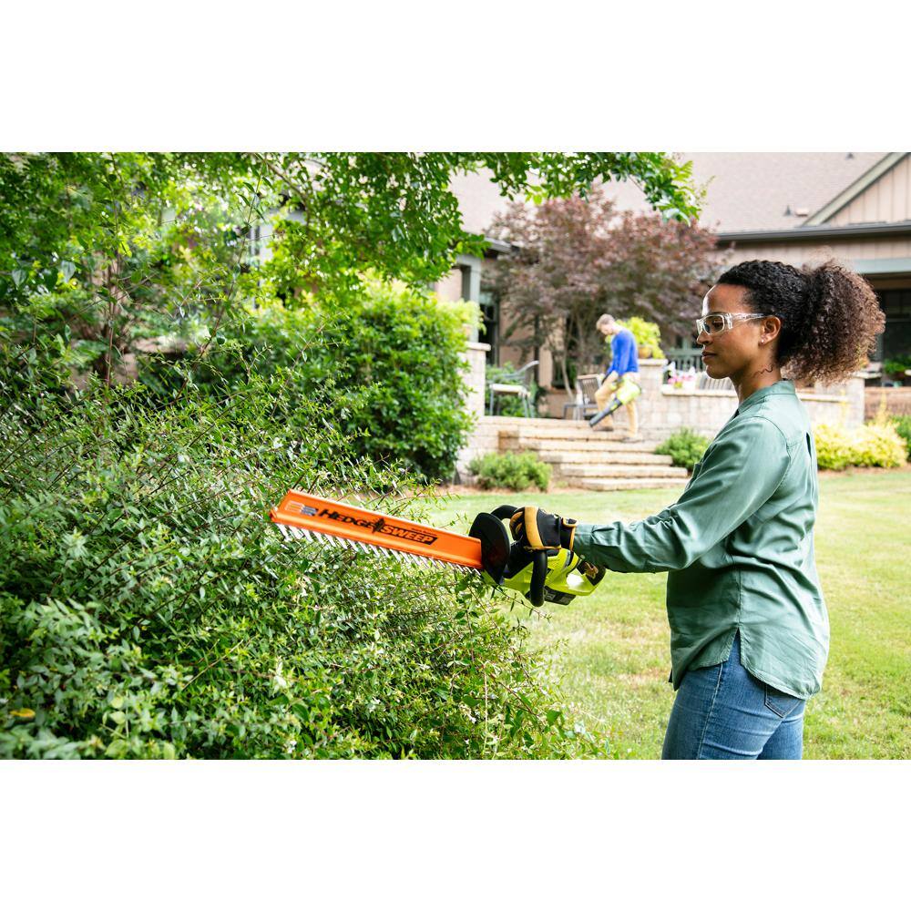 RYOBI P2080-HDG ONE+ 18V 13 in. Cordless Battery String Trimmer/Edger and 22 in. Hedge Trimmer with 4.0 Ah Battery and Charger
