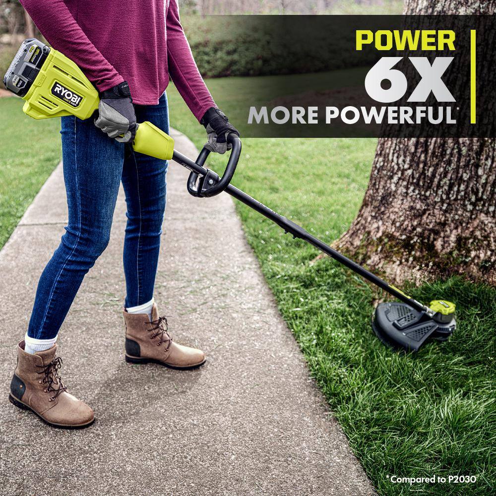 RYOBI P20019BTL-2X ONE+ HP 18V Brushless Whisper Series Cordless String Trimmer and Whisper Series 130 MPH 450 CFM Leaf Blower (Tool-Only)