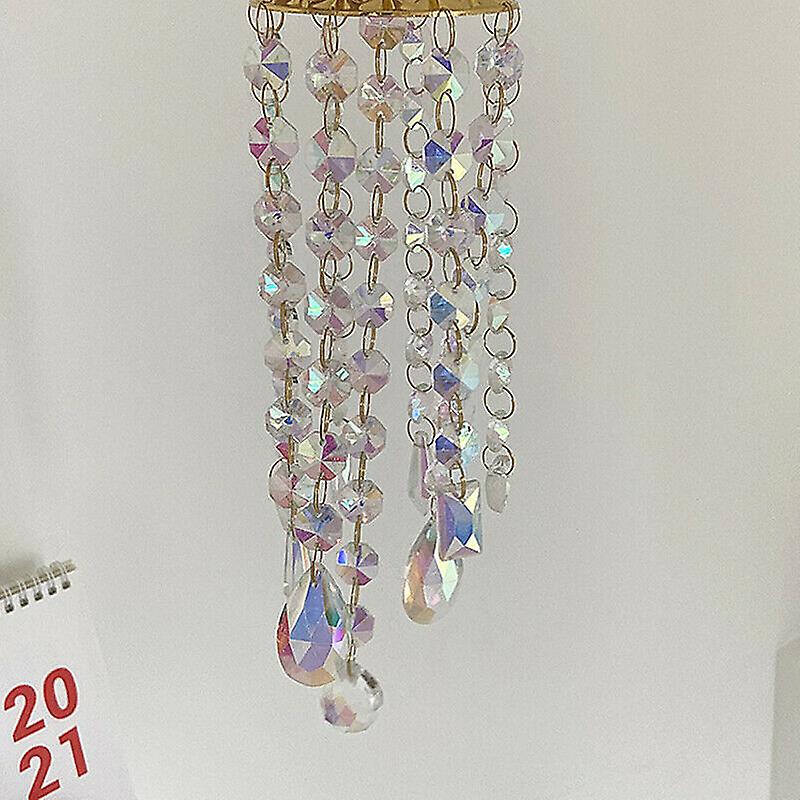 Colorful Crystal Wind Chimes Glass Garden Outdoor Patio Hanging Decor Gift Tool
