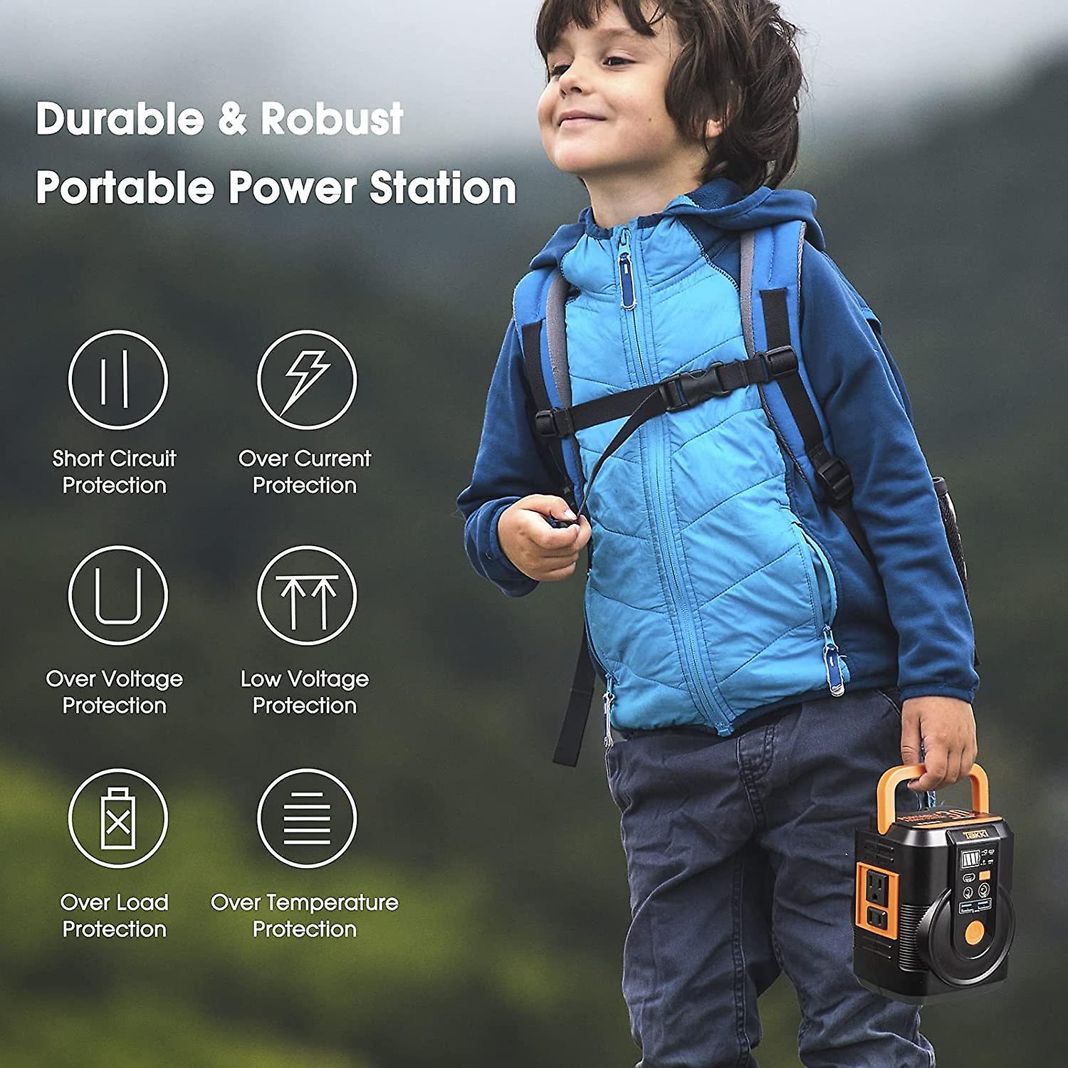 111wh Portable Power Station， Camping Solar Generator Power Bank With Ac Outlet Usb Dc Port， Portable Charger Battery Pack For Fan Camping Laptop Scho