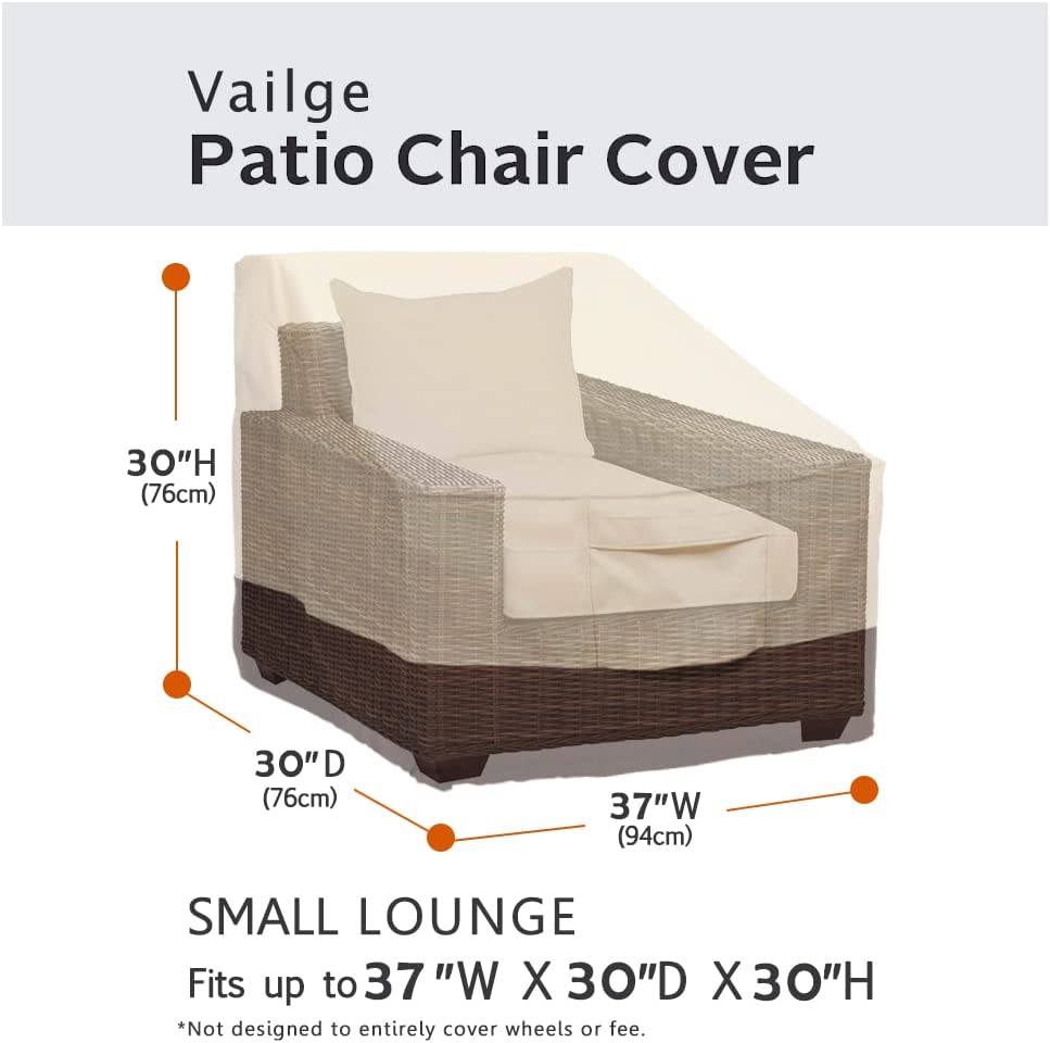 Vailge Patio Chair Covers， Lounge Deep Seat Cover， Waterproof Outdoor Lawn Patio Furniture Covers (2 Pack – Small)