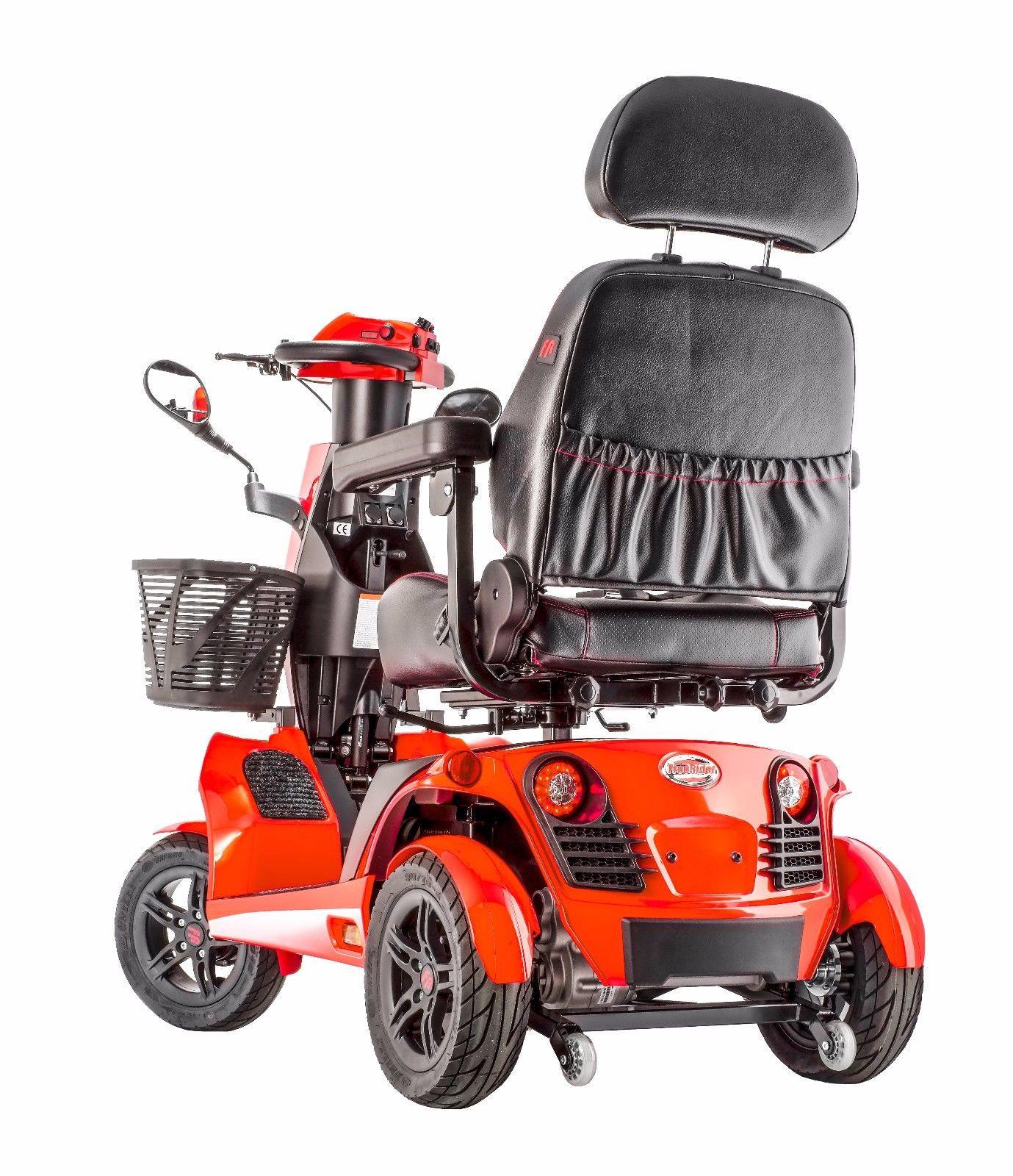 FR1 Rugged Large Mobility Scooter Freerider 4-Wheel w/ Suspension Speed 9.4 mph, Red