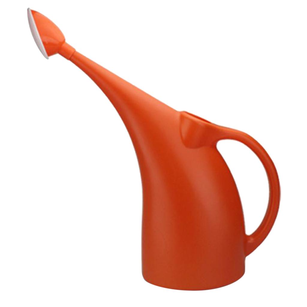 Large Capacity Long Mouth Garden Watering Can Water Sprinkler - 3L Orange with Rose