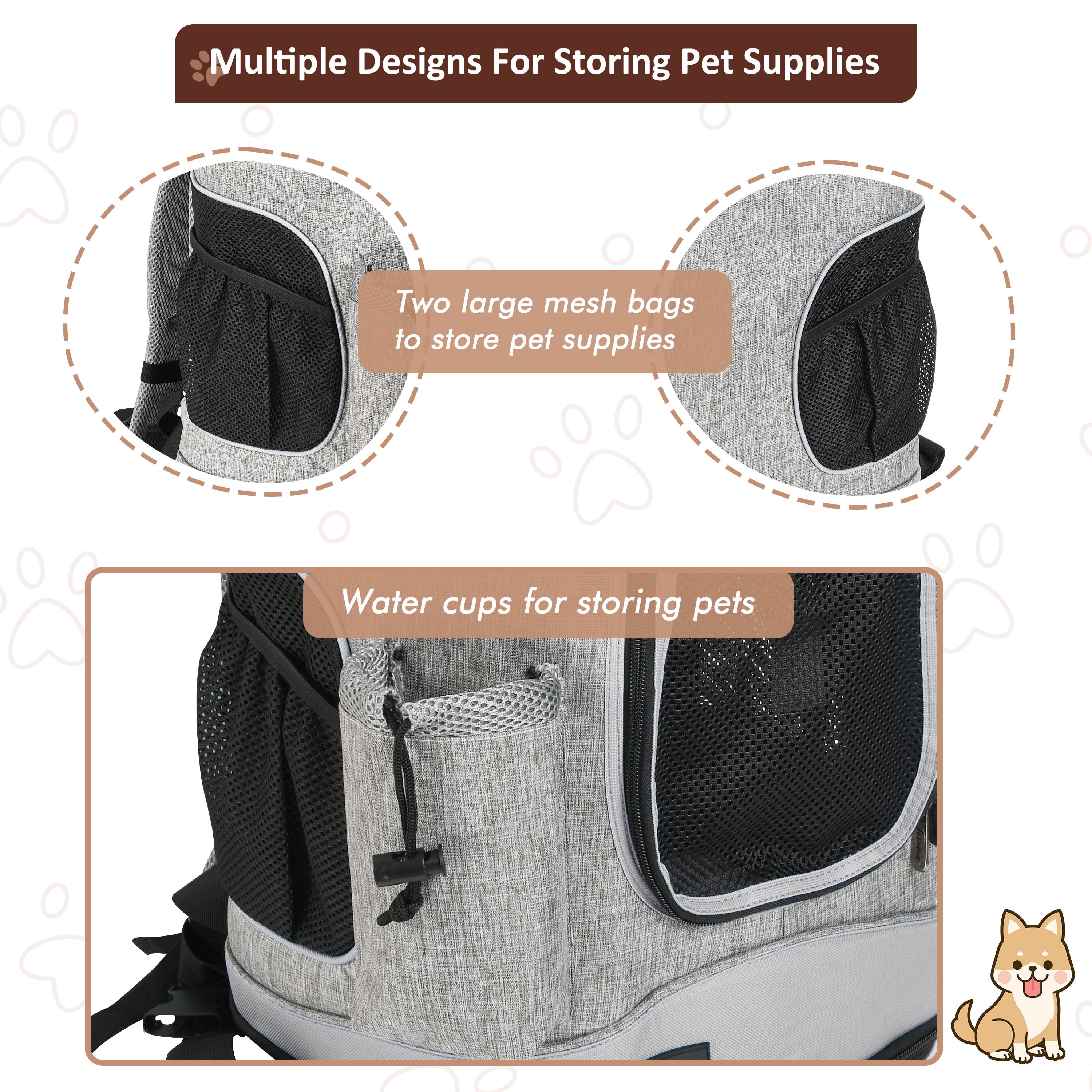 Deluxe Pet Carrier Backpack for Small Cats and Dogs |Two-Sided Entry Airline-Approved， Padded Back Support Travel Carrier for Hiking， Walking， Cycling and Outdoor