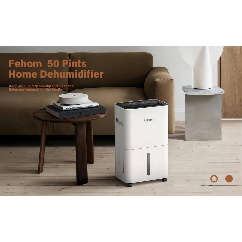 Fehom HDCX-PD11A 50-Pint Multifunction Home Dehumidifier With Water Tank For 4500 Sq. Ft. Bedrooms， Basements， and Laundry Rooms