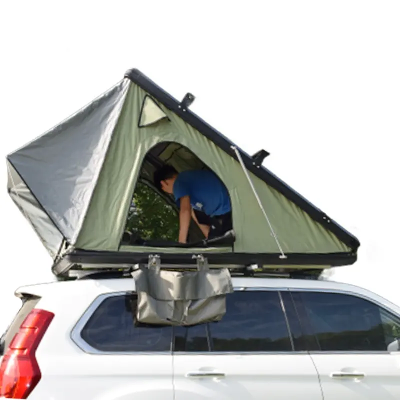 Aluminum Clamshell Hard Shell Pickup Truck Car Roof Top Tent Outdoor Camping Triangle Car Rooftop Tent