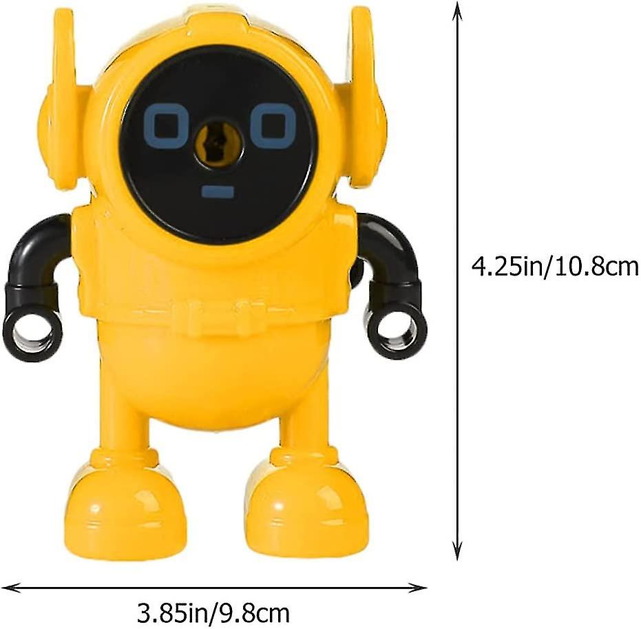 Miman Robot Manual Cartoon Pencil Sharpener， Home School Supplies Classroom Prize Kids Artist， 1 Pack， Yellow
