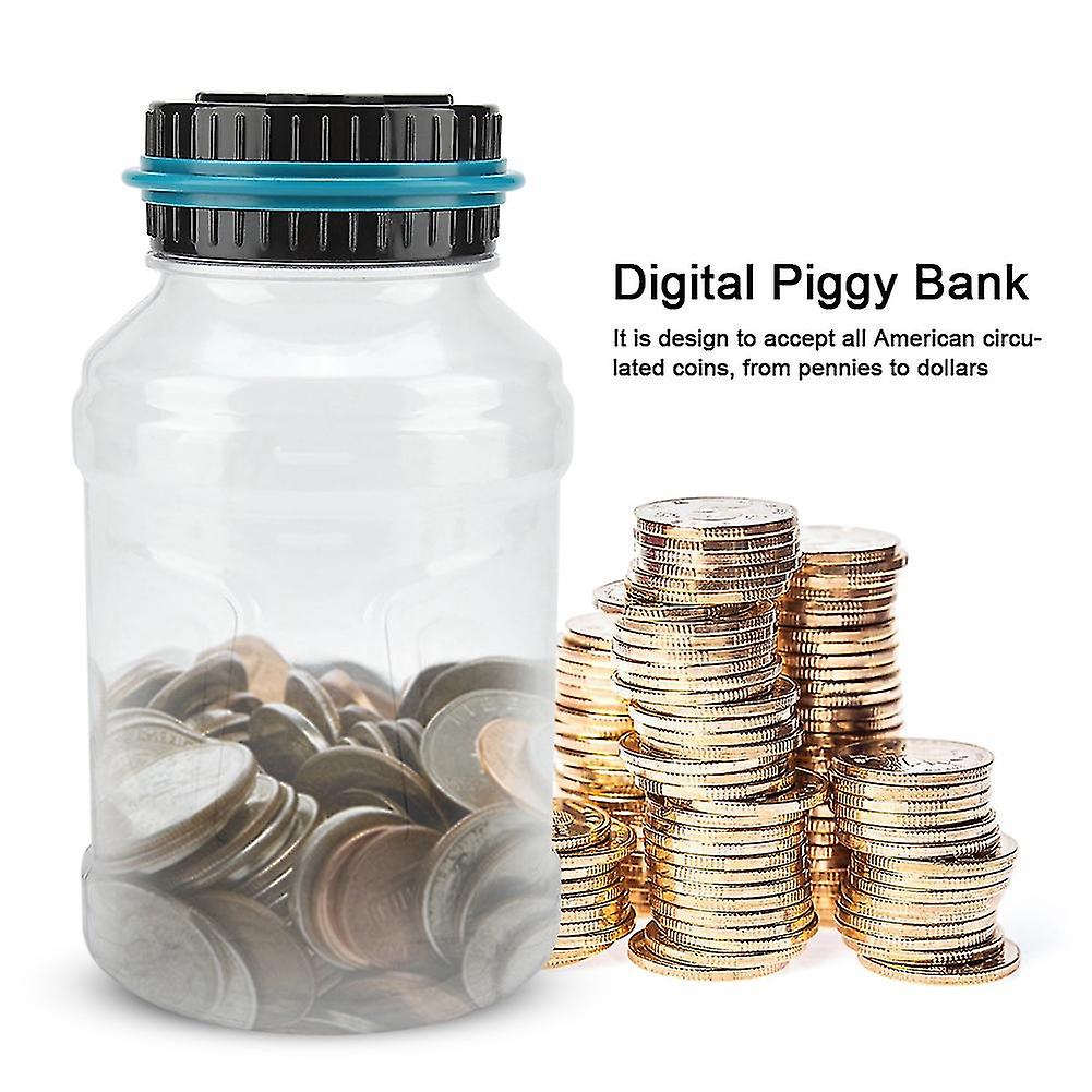 LCD Display Digital Piggy Bank Money Box Jar Dollar Coin Counting Box Money Saving Pot