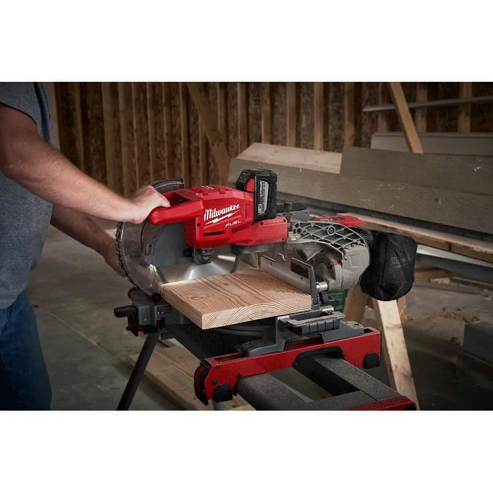 Milwaukee M18 FUEL 18V Lithium-Ion Brushless 10 in. Cordless Dual Bevel Sliding Compound Miter Saw with 8-1/4 in. Table Saw 2734-20-2736-20