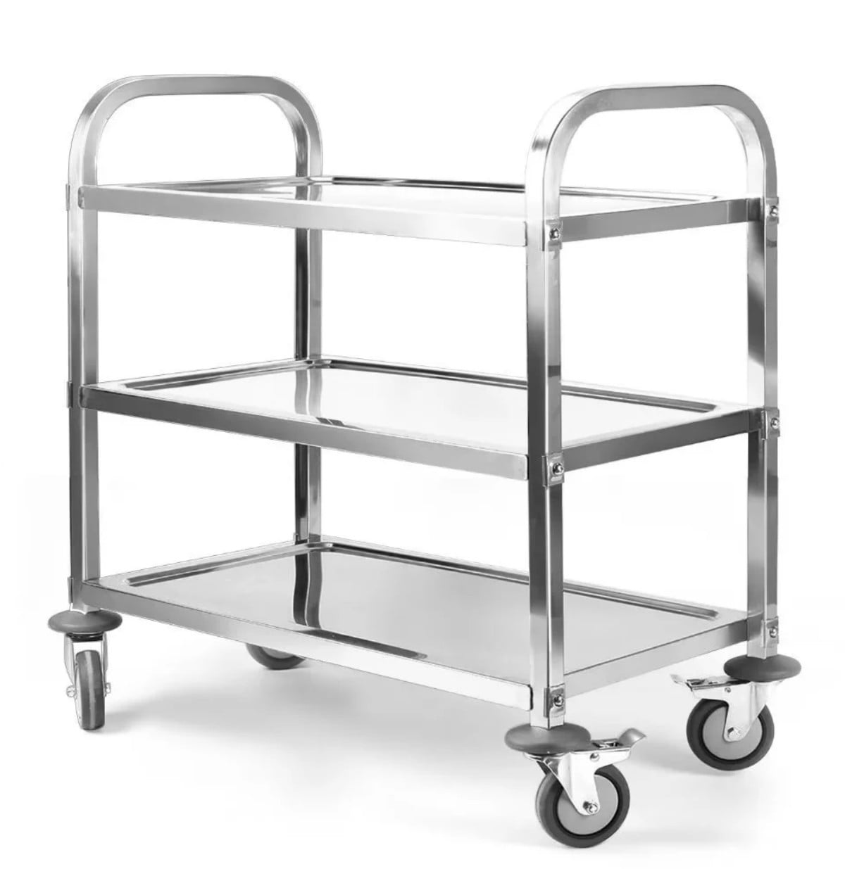Nisorpa 3 Tier Stainless Steel Utility Rolling Cart Catering Trolley， BBQ， Summer Party， 37.4