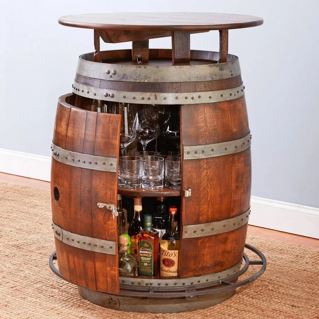 ✨Oak Wine Barrel Table(1 TABLE + 2 CHAIRS)