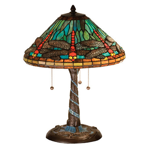 Meyda  27812 Stained Glass /  Table Lamp From The Mosaic Dragonfly