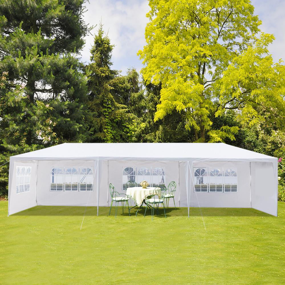 Ktaxon 10'x30' Canopy install Gazebo Wedding Party Tent with 5 Removable Sidewall Outdoor
