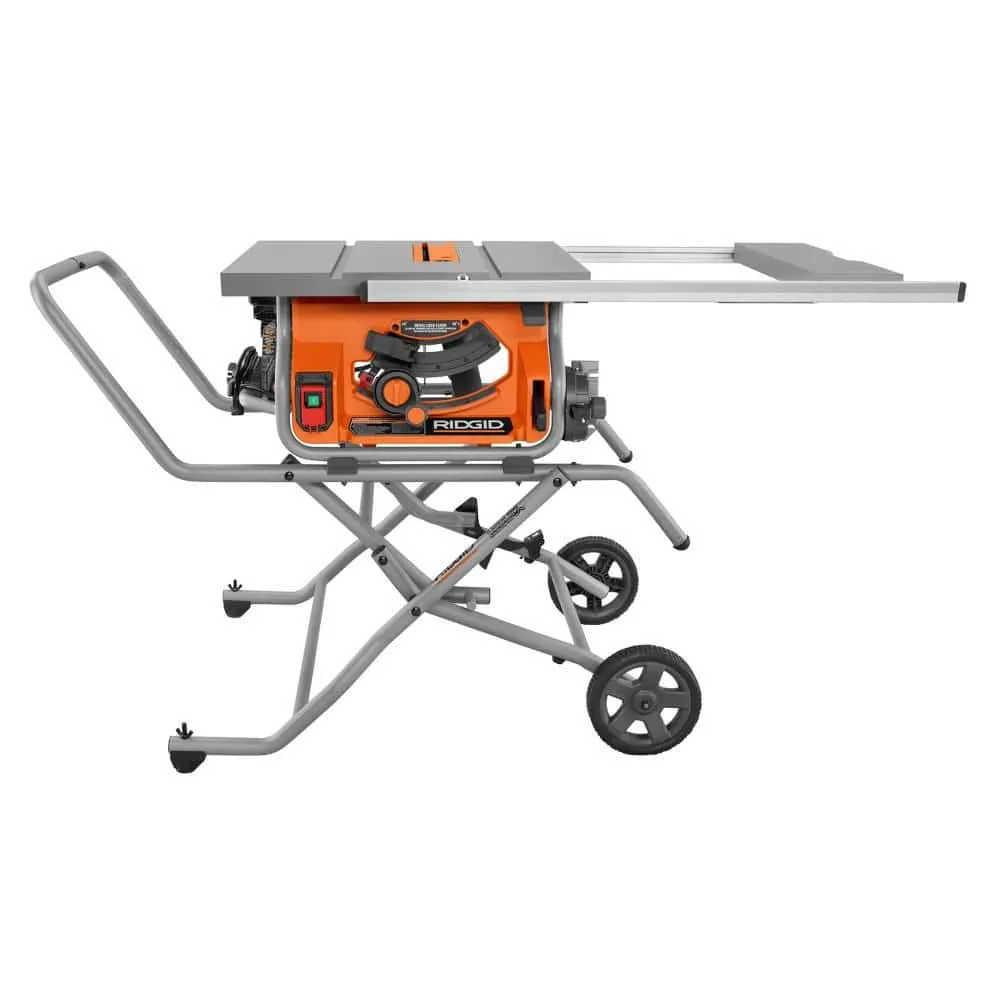 RIDGID 15 Amp 10 in. Portable Pro Jobsite Table Saw (2-Pack) with Rolling Stands R4514-2