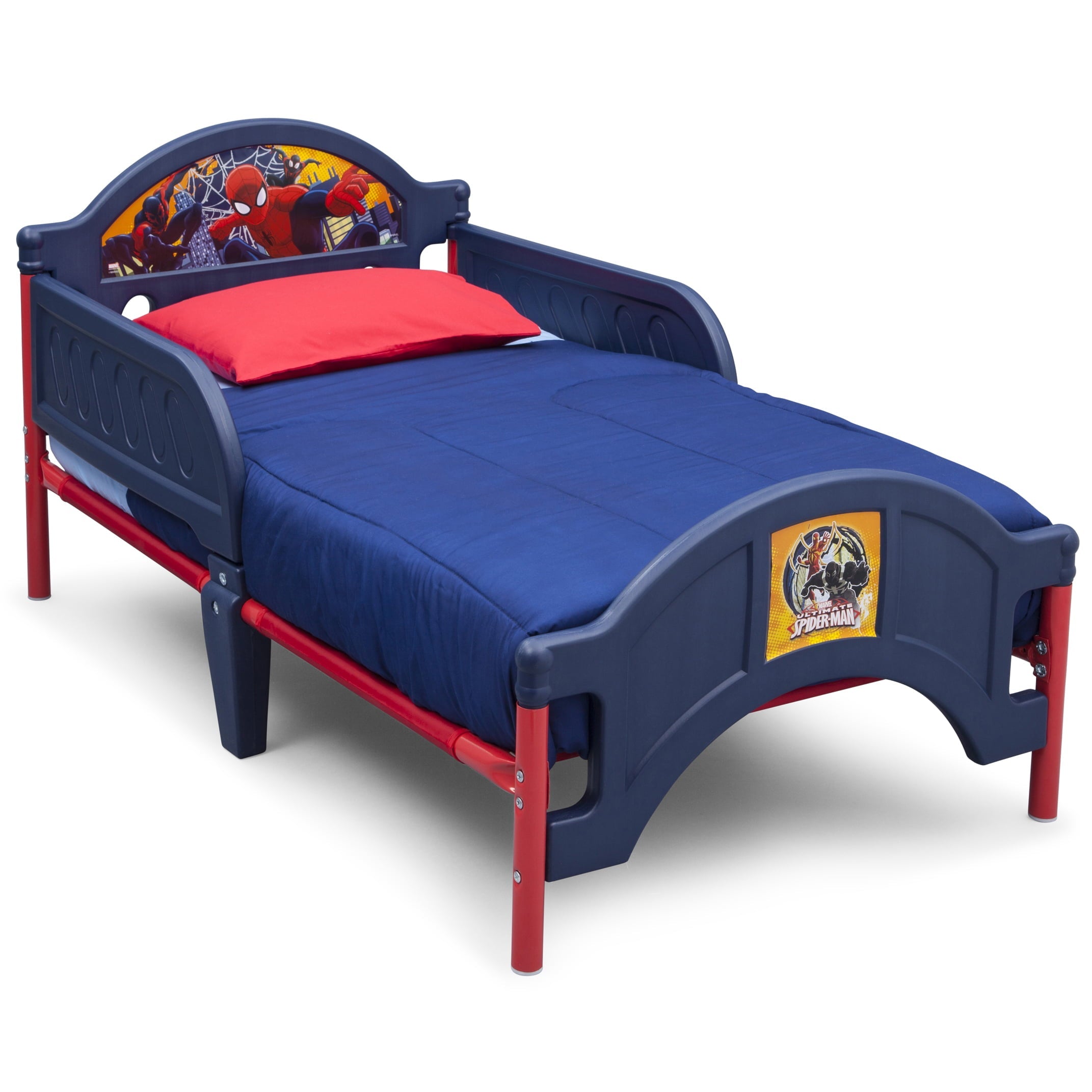 Delta Children Marvel Spider-Man Plastic Toddler Bed, Blue (Mattress sold separately)