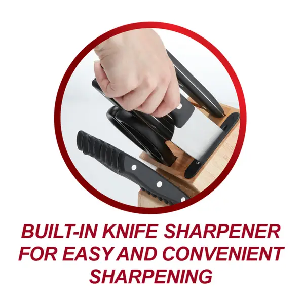 Farberware Edgekeeper 16-Piece Triple Rivet Block Set with Built in Knife Sharpener