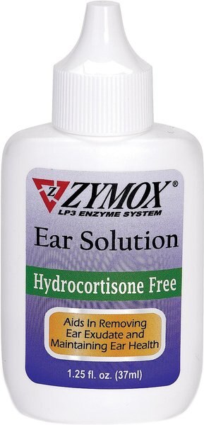 Zymox Hydrocortisone Free Dog and Cat Ear Infection Solution， 1.25-oz bottle
