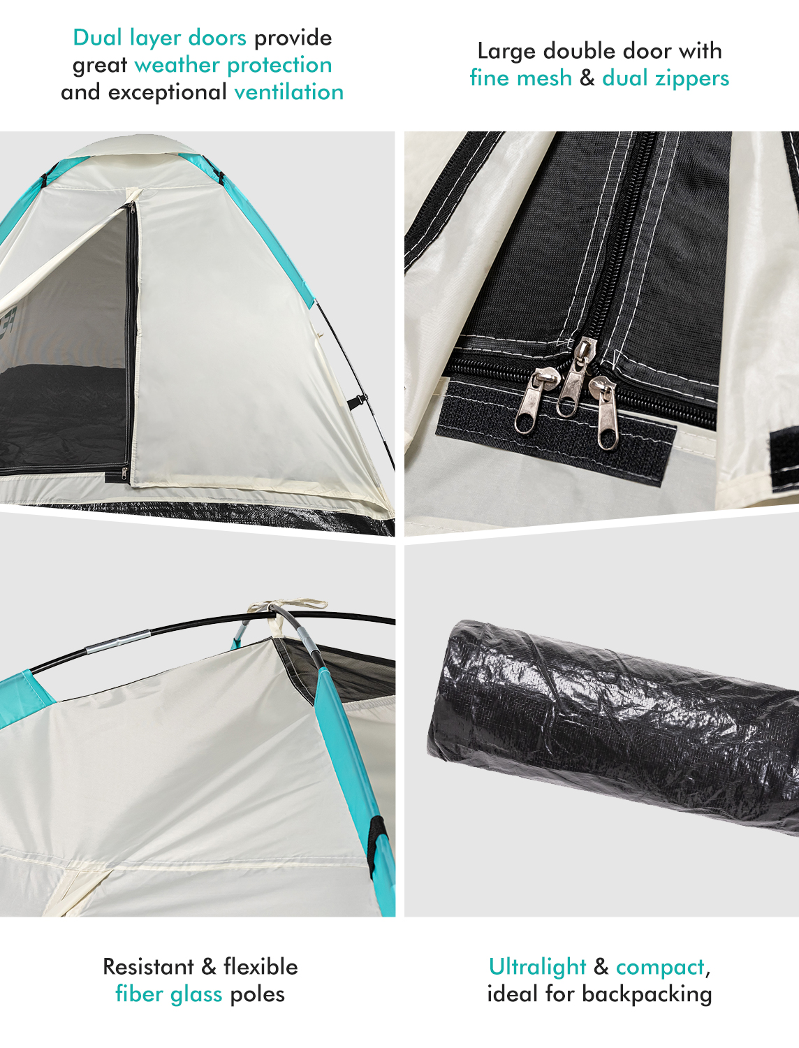 FE Active - 1 to 2 Person Tent with Screened Entrance and Easy Quick Setup That is Water Resistant for Outdoors， Camping， Backpacking， Hiking， Trekking | Designed in California， USA