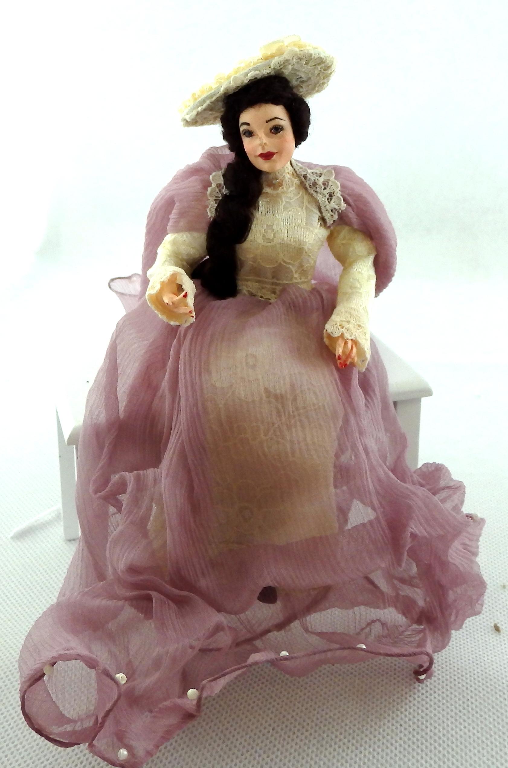 Dolls House Lady In Lilac Figure Joan Character Miniature Falcon People