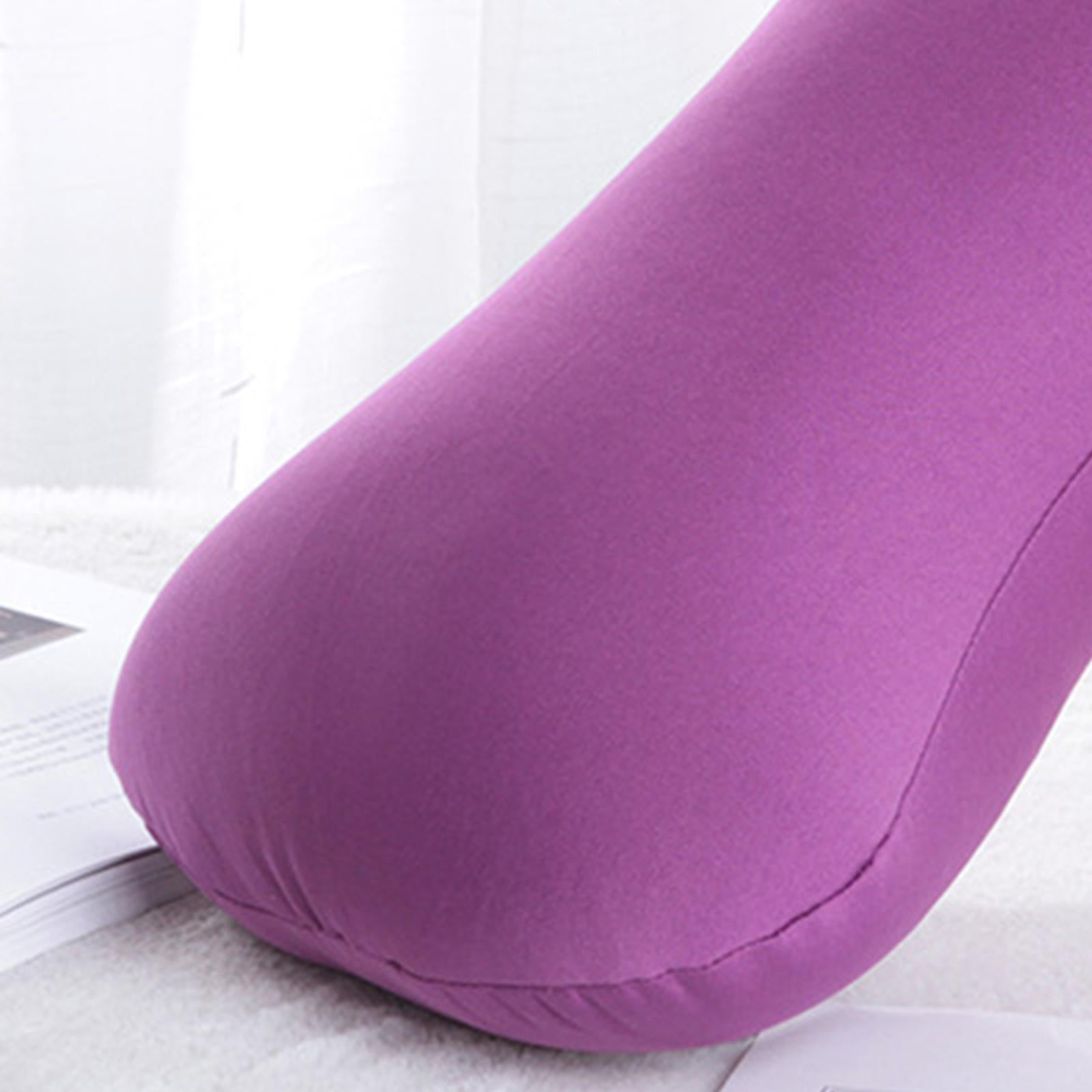 Microbead Back Cushion Neck Support Roll Pillow , 38x20cm Purple