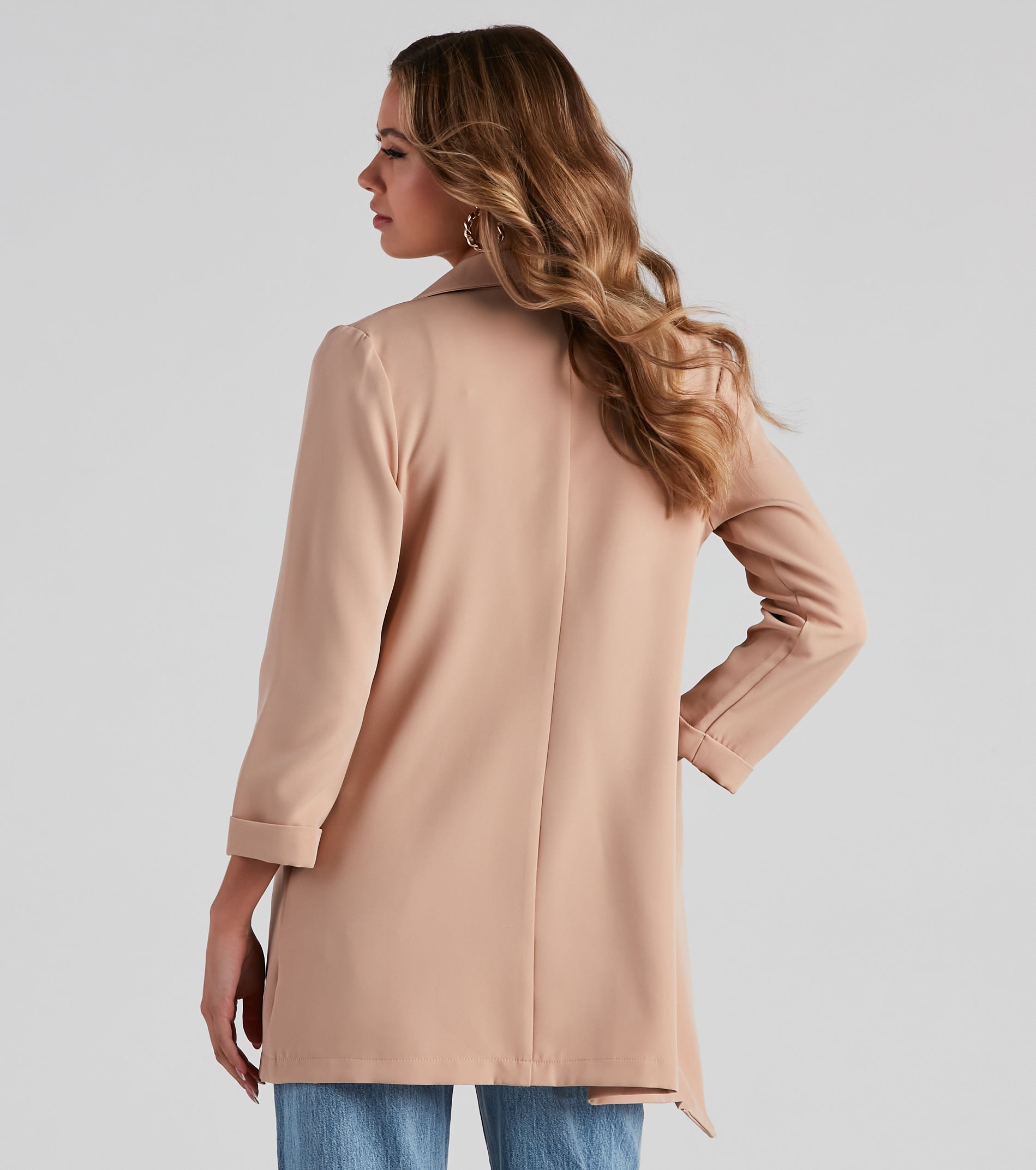 Biz Call 3/4 Sleeve Boyfriend Blazer