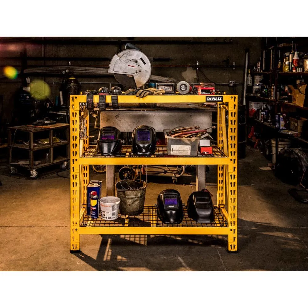 DEWALT Yellow 3-Tier Wire Steel Garage Storage Shelving Unit (50 in. W x 48 in. H x 18 in. D) DXST4500-W
