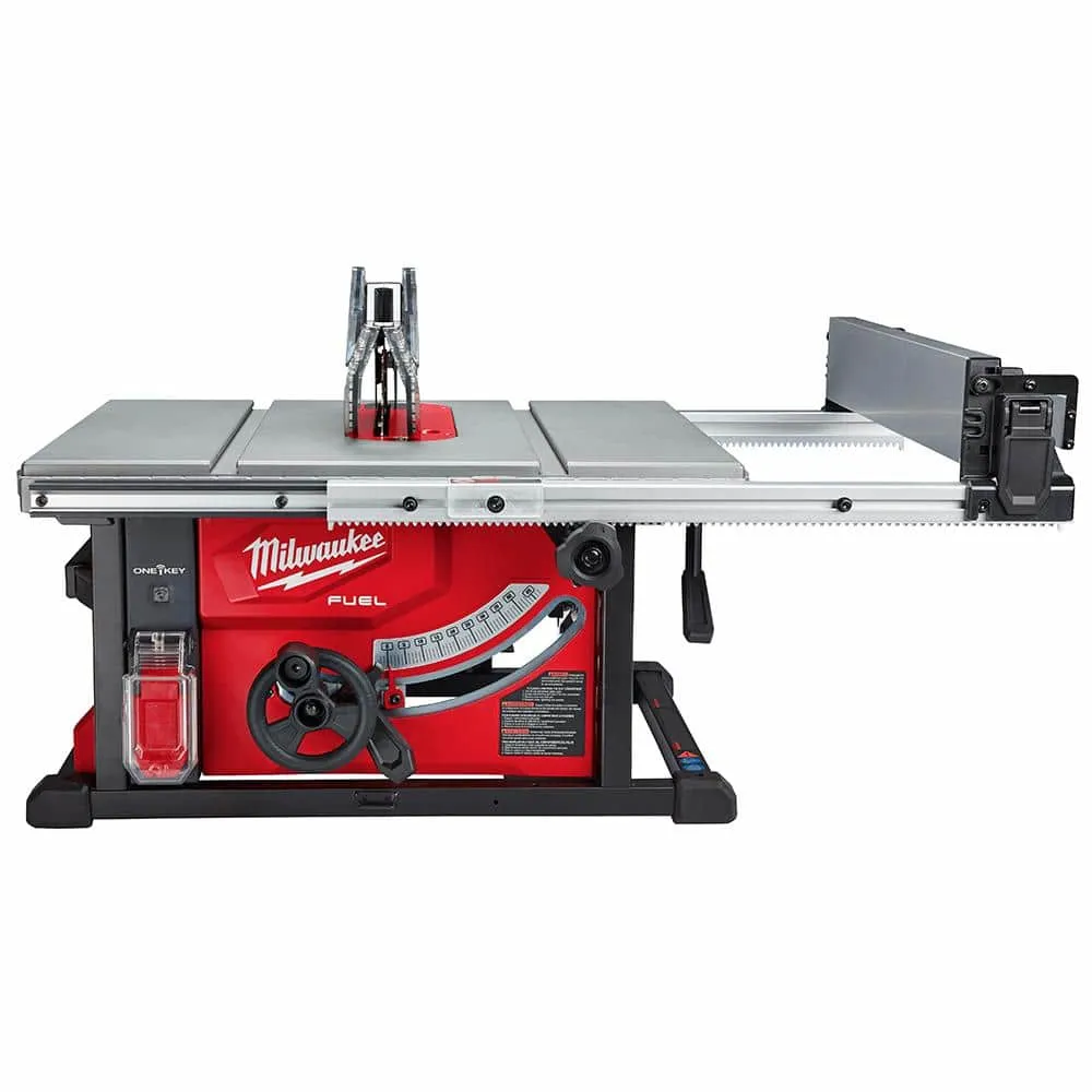 Milwaukee M18 FUEL 18V Lithium-Ion Brushless 10 in. Cordless Dual Bevel Sliding Compound Miter Saw with 8-1/4 in. Table Saw 2734-20-2736-20