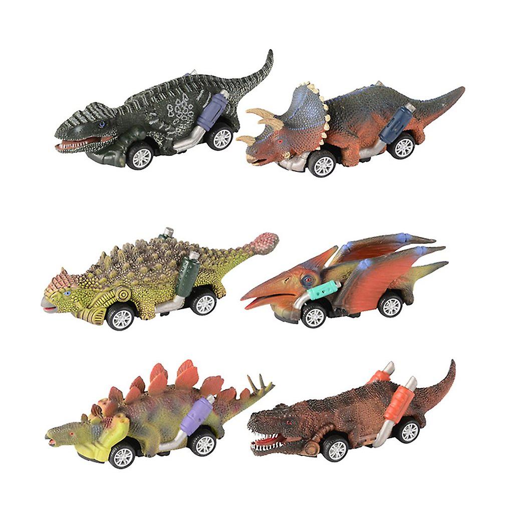 6 Pcs/set Pull Back Dinosaur Cars Toys 6 Pack Dinosaur Roadster Party Favors Games Dino Inertia Recoil Vehicle