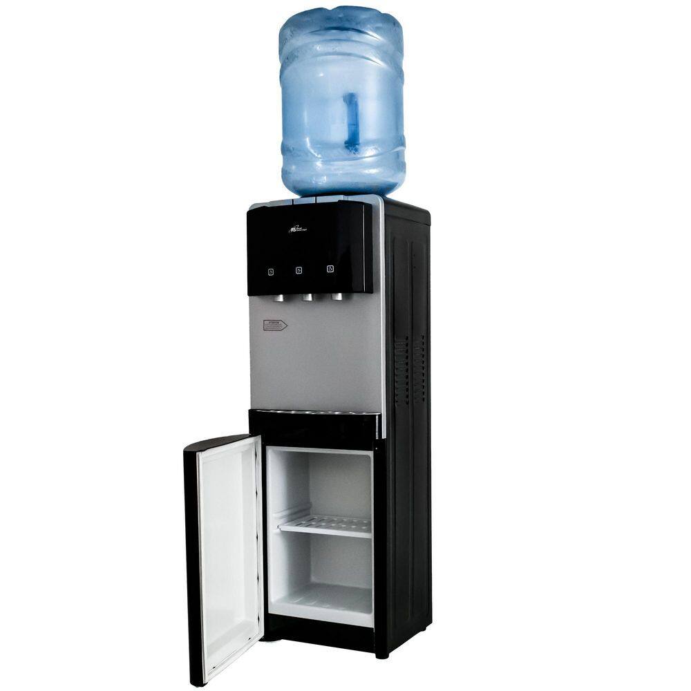 ROYAL SOVEREIGN RWD-900B Premium Tri-Temperature Top Load Water Dispenser in Silver and Black