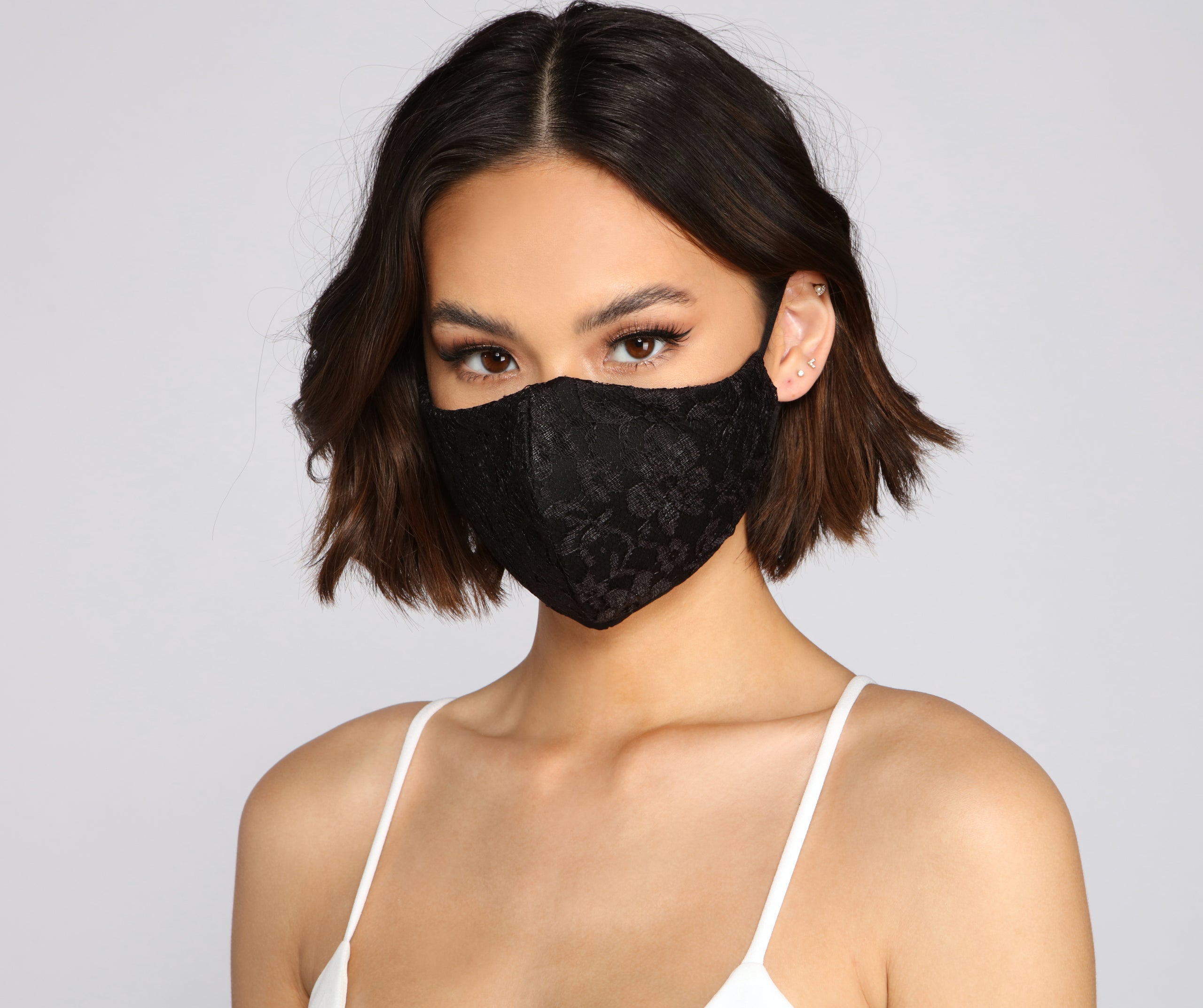 Three Pack Lace Detail Face Masks