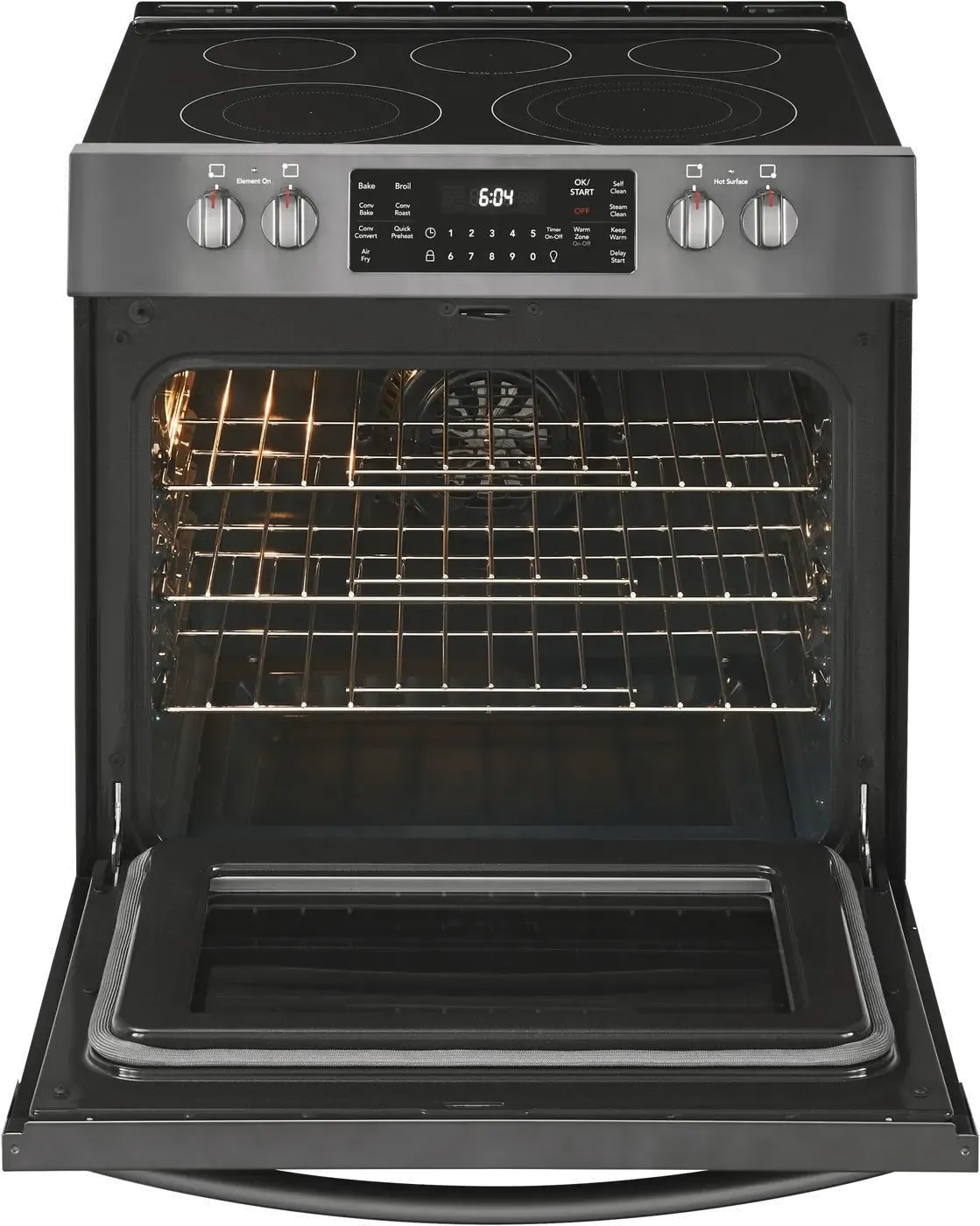 Frigidaire 30 Inch Electric Range with Air Fry - 5.4 cu. ft. Black Stainless Steel