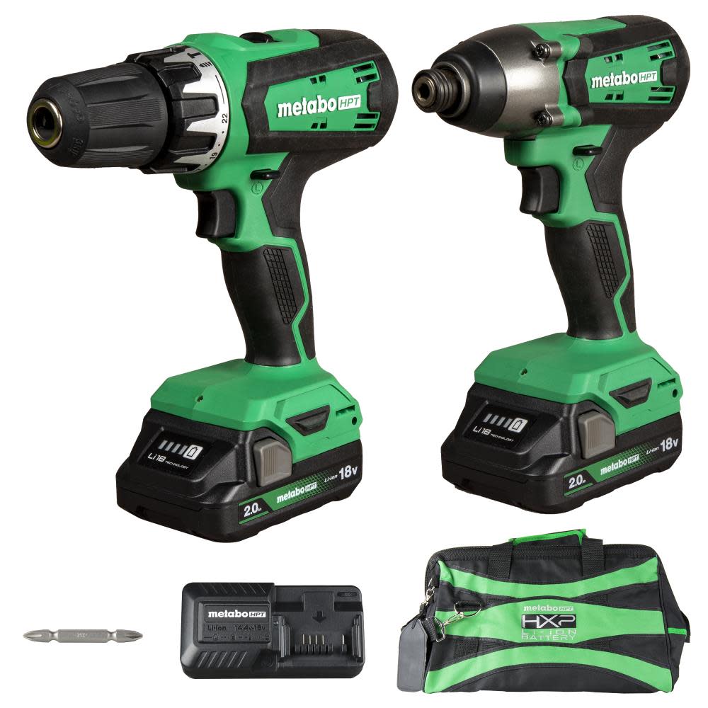 Metabo HPT 18V Brushed Hammer Drill and Impact Driver Combo Kit