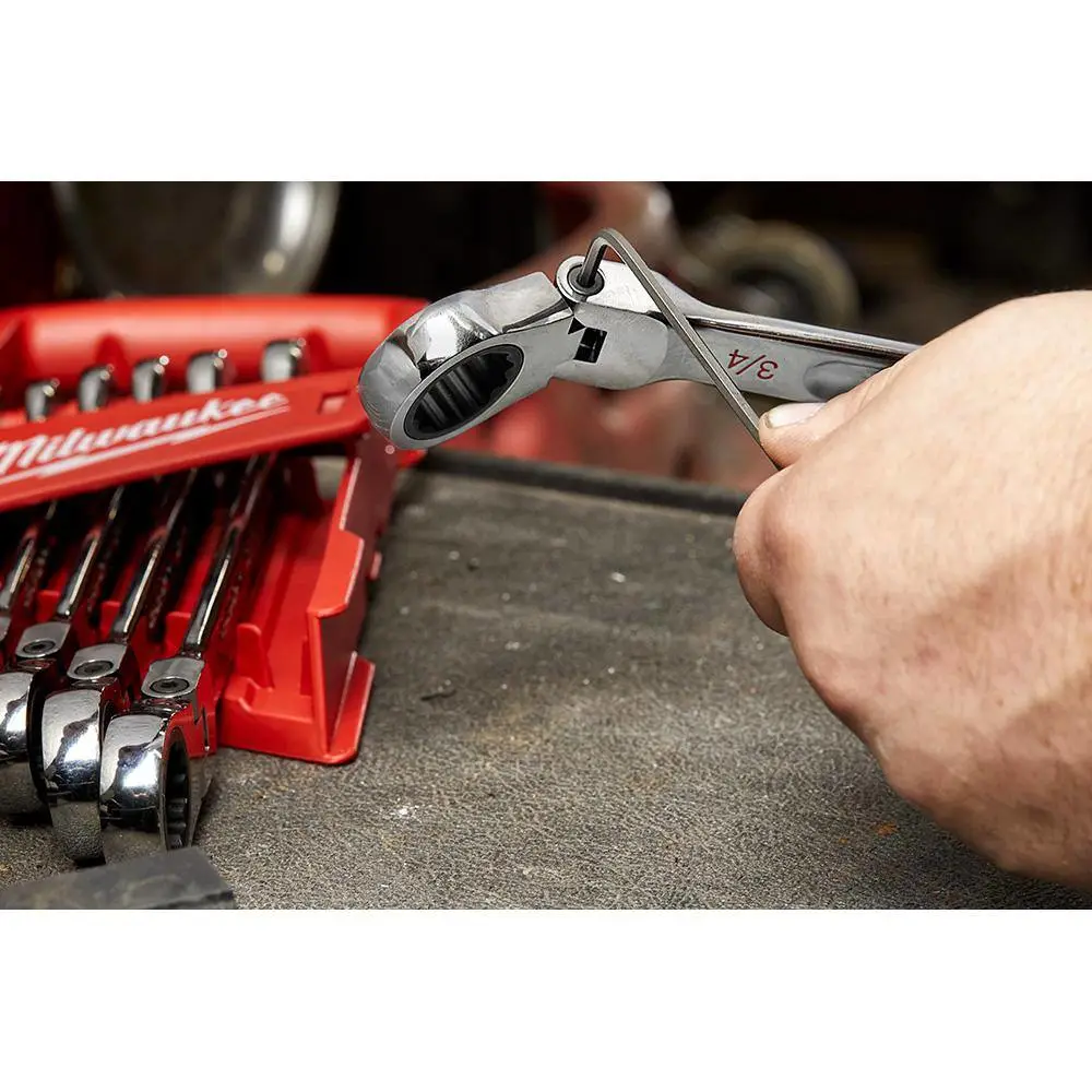 Milwaukee 144-Position Flex-Head Ratcheting Combination Wrench Set SAE (15-Piece) 48-22-9413