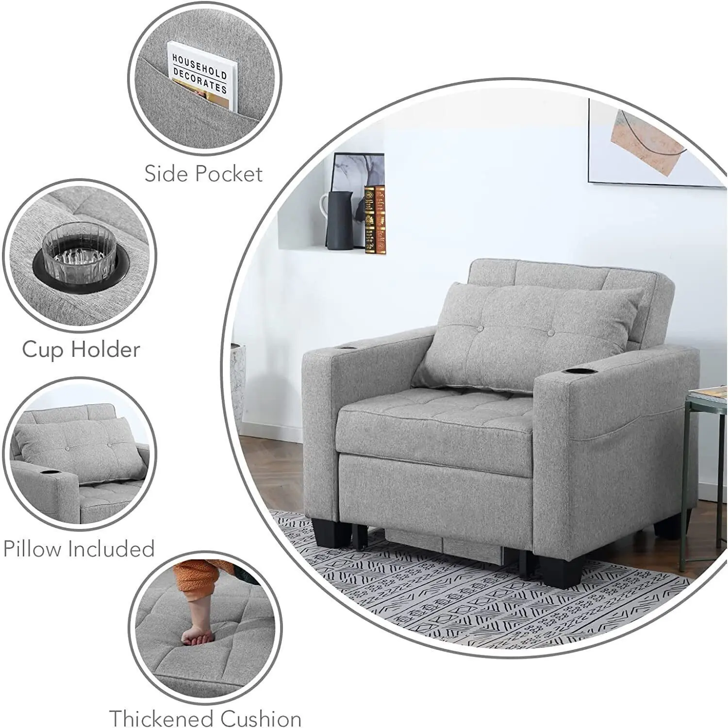 ⏰Clearance Promotion - Futon Chair Bed Convertible Space-saving Sofa Bed
