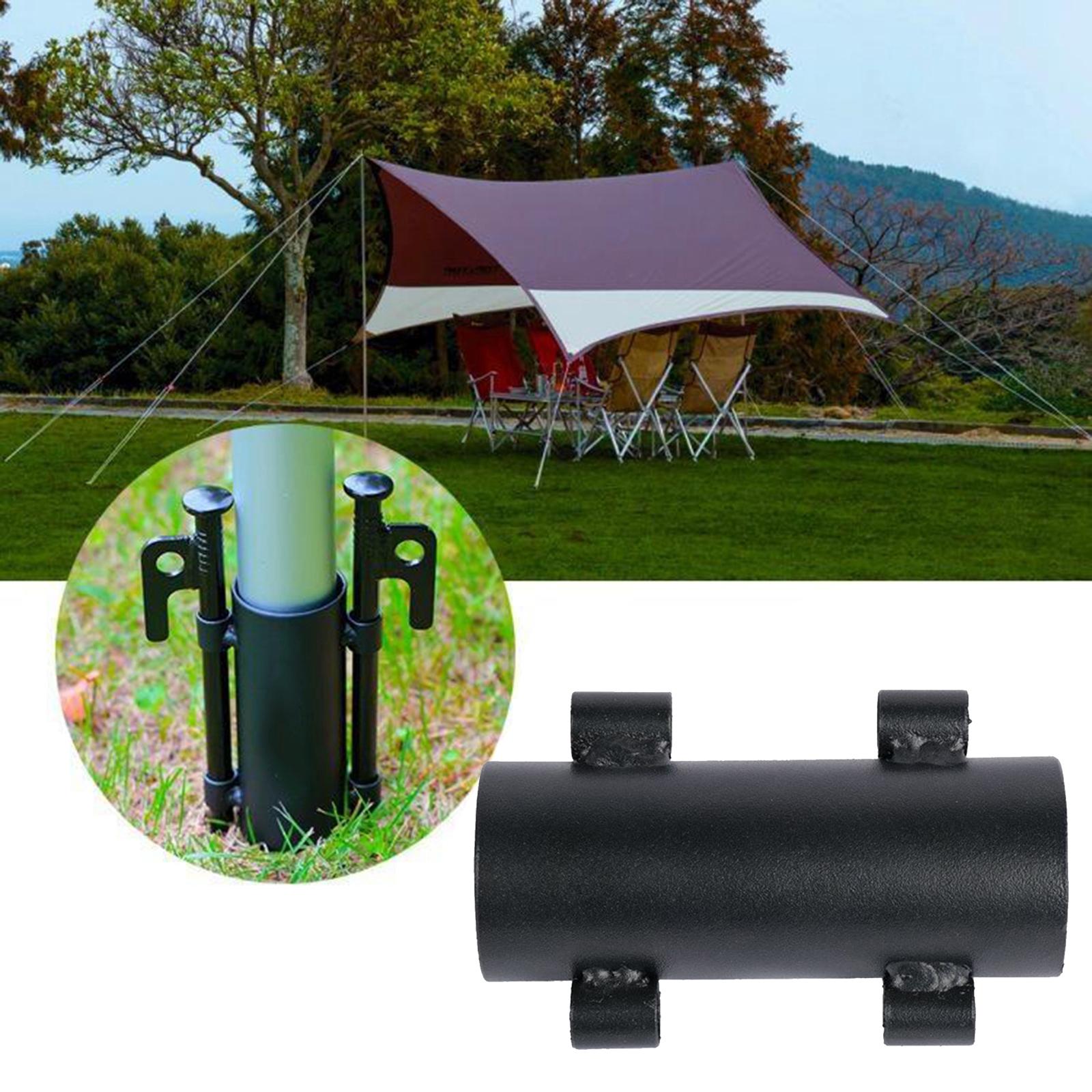 Metal Sunshade Pole Ground Holder Frame Tent Awning Canopy Pole Fixing Pipe Outdoor Camping Fishing Camp Column Nail Holder Accessory