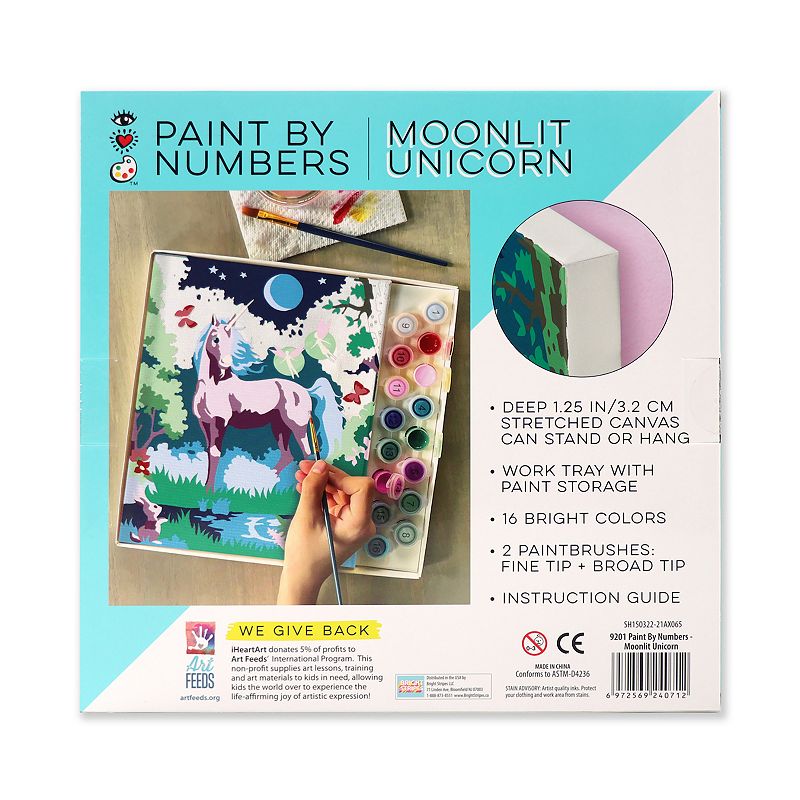 Bright Stripes iHeartArt Paint By Numbers Moonlit Unicorn