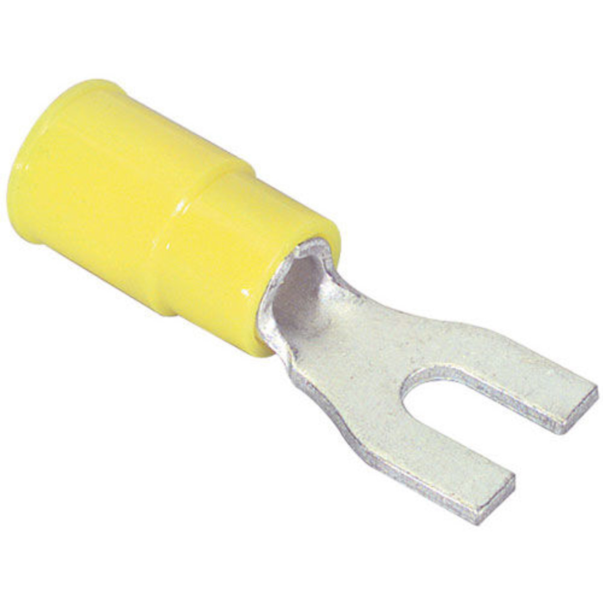 #6 (12-10) Fork Spade Lug Crimp Terminal Yellow 50 Pcs.