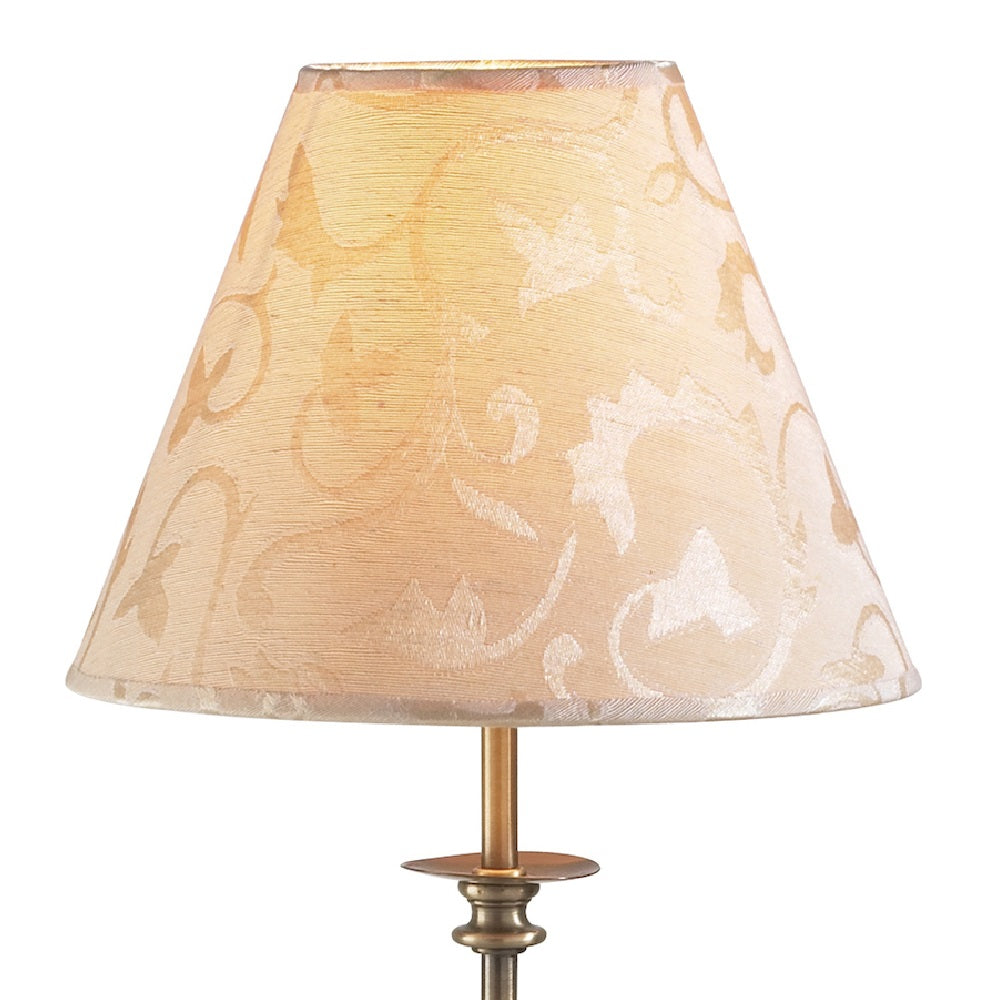 Britalia BRBLE4175 Antique Brass Vintage Candlestick Table Lamp with Cream Shade 55cm